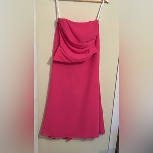 Alfred Sung Vintage 2-Piece Strapless A-Line Gown in Pink Fucshia